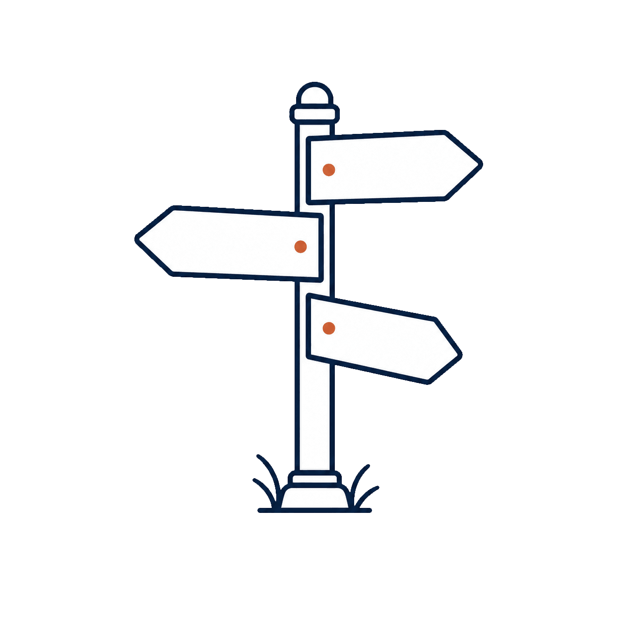 A directional signpost