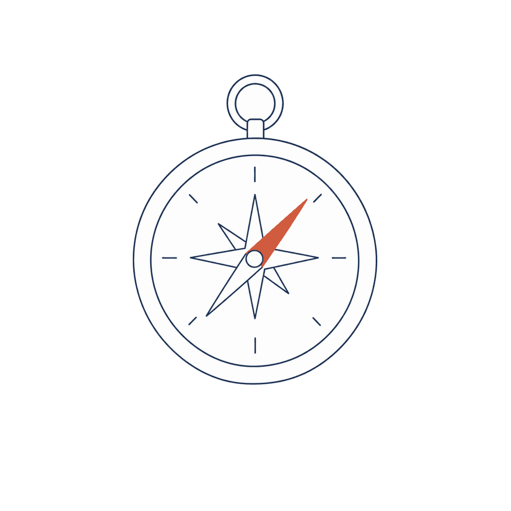 A compass pointing the way