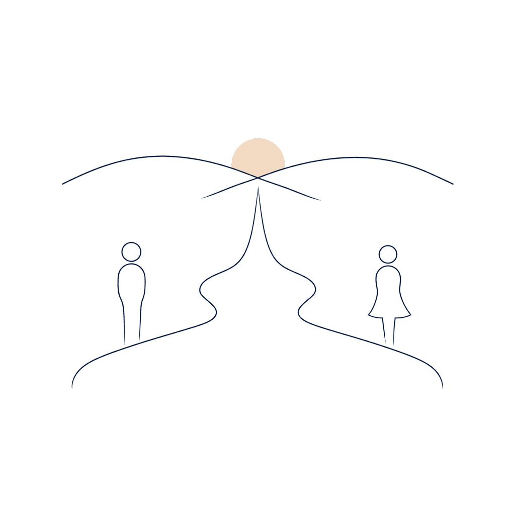 A family walking forward together