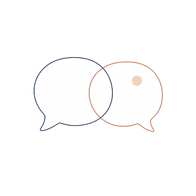 Two speech bubbles in conversation